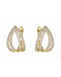  LEAF STYLE DIAMOND HUGGIES (TE702)