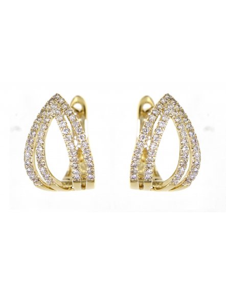  LEAF STYLE DIAMOND HUGGIES (TE702)