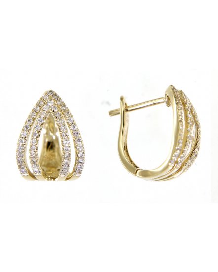  LEAF STYLE DIAMOND HUGGIES (TE702)