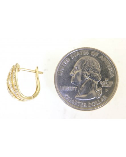  LEAF STYLE DIAMOND HUGGIES (TE702)