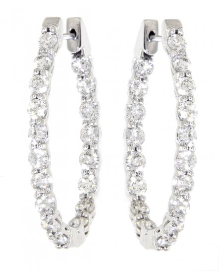 INSIDE OUTSIDE DIAMOND HOOPS (TE707)