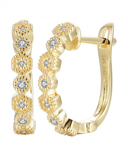 HEXAGON STYLE DIAMOND HUGGIES (TE765)