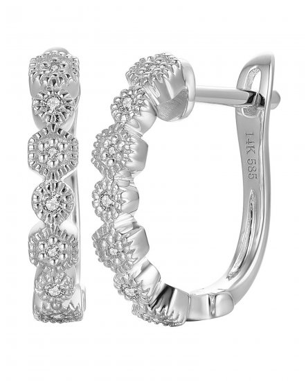 HEXAGON STYLE DIAMOND HUGGIES (TE765)