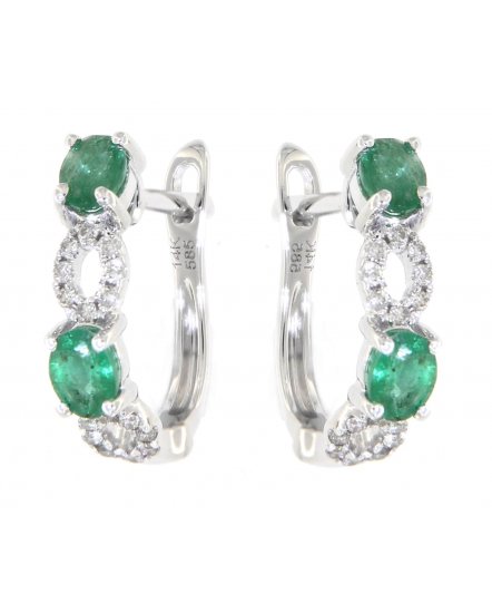 OVAL COLORED STONE DIAMOND HUGGIES (TE782)