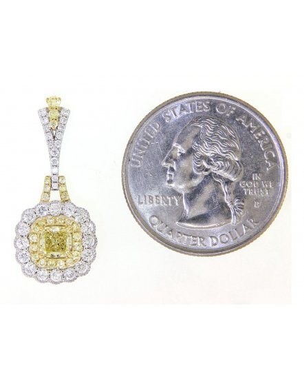 CUSHION MULTI TONE DIAMOND DANGLING (TE798)