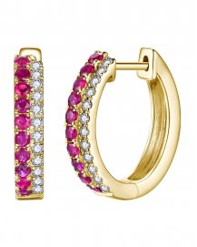RUBY DIAMOND HOOPS (TE803)