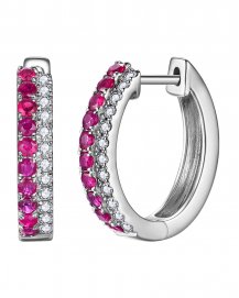 RUBY DIAMOND HOOPS (TE803)