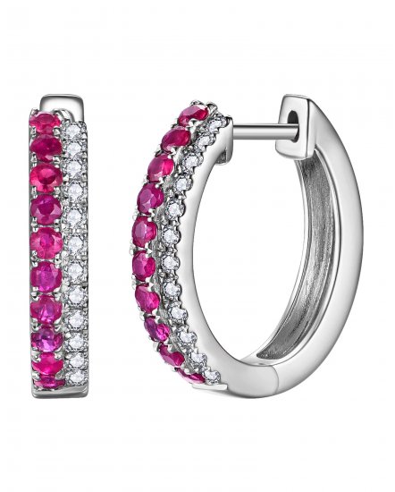 RUBY DIAMOND HOOPS (TE803)