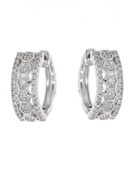 HEXAGON STYLE DIAMOND HUGGIES (TE810)