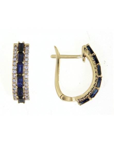 BAGUETTE SAPPHIRE DIAMOND HUGGIES (TE829)