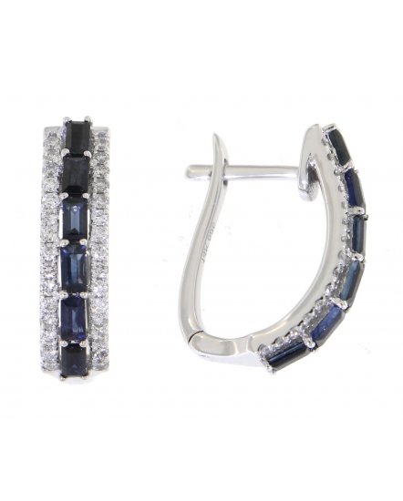 BAGUETTE SAPPHIRE DIAMOND HUGGIES (TE829)