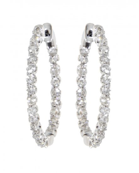 INSIDE OUTSIDE DIAMOND HOOPS (TE885)