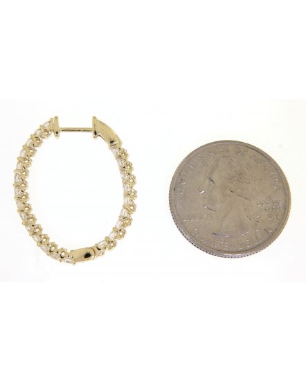 INSIDE OUTSIDE DIAMOND HOOPS (TE885)