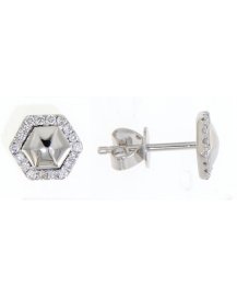 HEXAGON STYLE DIAMOND STUDS (TE894)