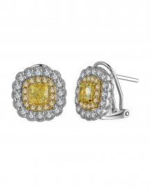 MULTI TONE CUSHION DIAMOND OMEGA BACK (TE896)