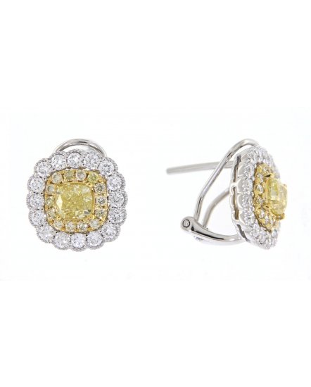 MULTI TONE CUSHION DIAMOND OMEGA BACK (TE896)