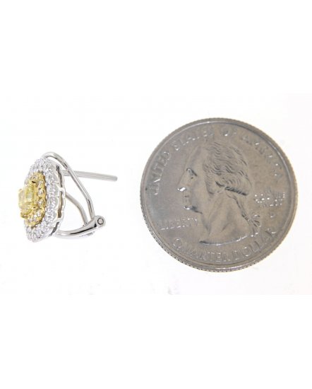 MULTI TONE CUSHION DIAMOND OMEGA BACK (TE896)