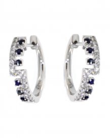 SAPPHIRE DIAMOND HOOPS (TE909)