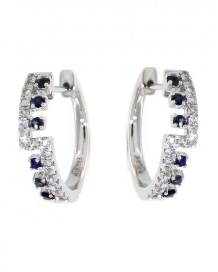 SAPPHIRE DIAMOND HOOPS (TE909)