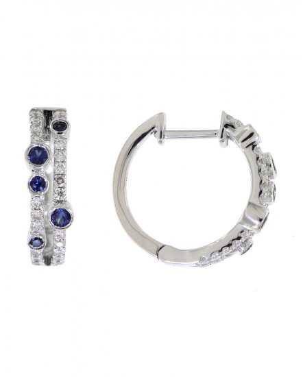 SAPPHIRE DIAMOND HOOPS (TE914)