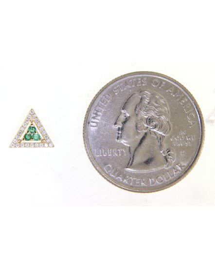 TRIANGLE STYLE COLORED STONE DIAMOND STUDS (TE920)