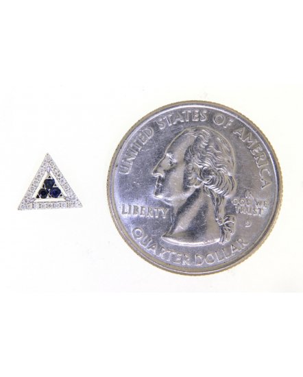 TRIANGLE STYLE COLORED STONE DIAMOND STUDS (TE920)