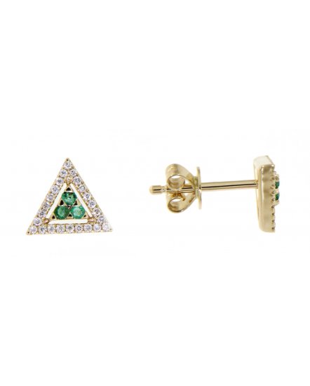 TRIANGLE STYLE COLORED STONE DIAMOND STUDS (TE920)
