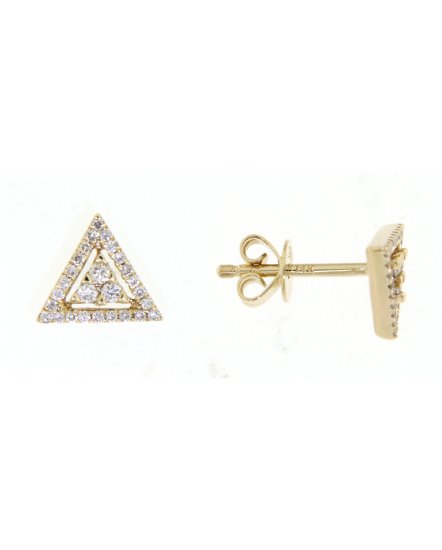 TRIANGLE STYLE COLORED STONE DIAMOND STUDS (TE920)