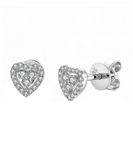 HEART SHAPE COLORED STONE DIAMOND STUDS (TE921)