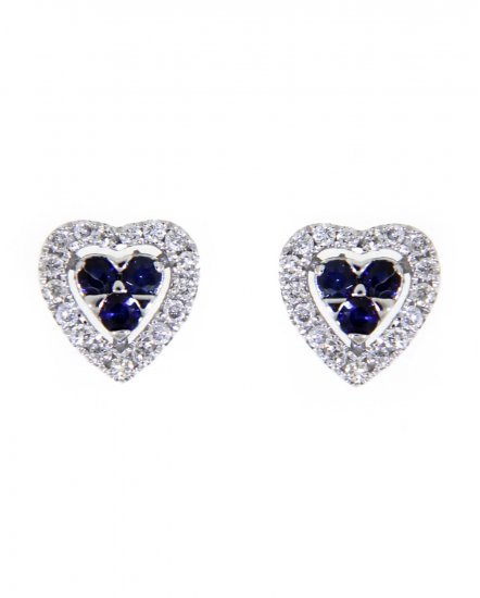 HEART SHAPE COLORED STONE DIAMOND STUDS (TE921)