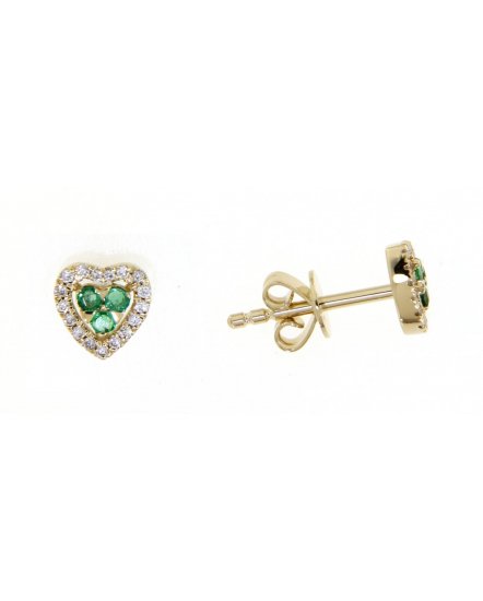HEART SHAPE COLORED STONE DIAMOND STUDS (TE921)