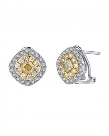 MULTI TONE CUSHION DIAMOND OMEGA BACK (TE942)