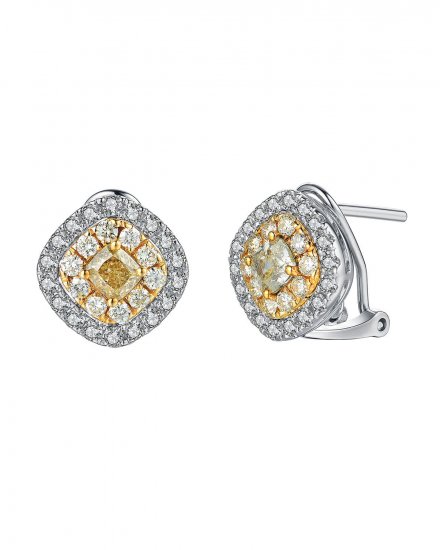 MULTI TONE CUSHION DIAMOND OMEGA BACK (TE942)