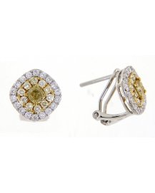 MULTI TONE CUSHION DIAMOND OMEGA BACK (TE942)