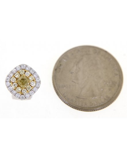 MULTI TONE CUSHION DIAMOND OMEGA BACK (TE942)