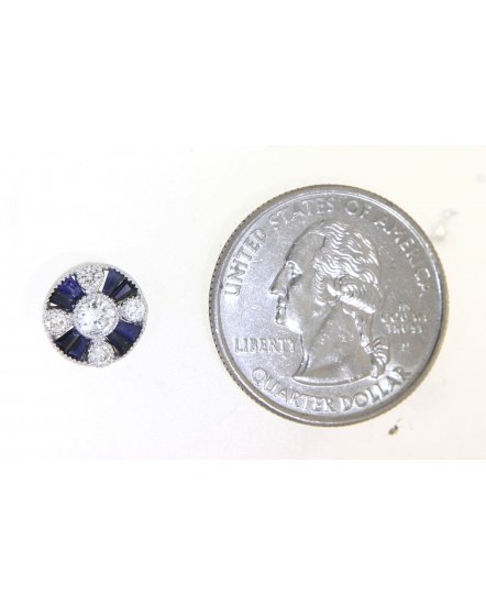 ROUND SAPPHIRE DIAMOND STUDS (TE947)