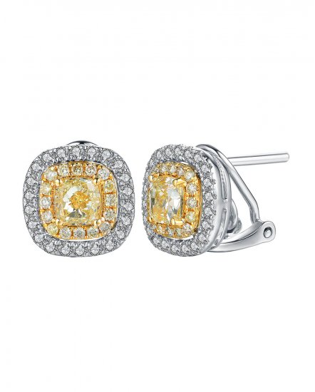 MULTI TONE CUSHION DIAMOND OMEGA BACK (TE960)