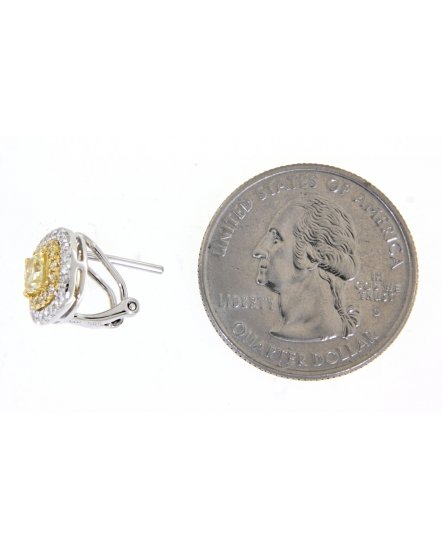 MULTI TONE CUSHION DIAMOND OMEGA BACK (TE960)