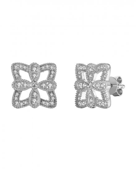 FOUR LEAF STYLE DIAMOND STUDS (TE962)