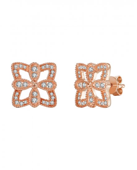 FOUR LEAF STYLE DIAMOND STUDS (TE962)
