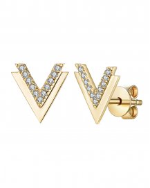 V SHAPE DIAMOND STUDS (TE964)