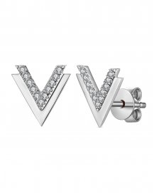 V SHAPE DIAMOND STUDS (TE964)