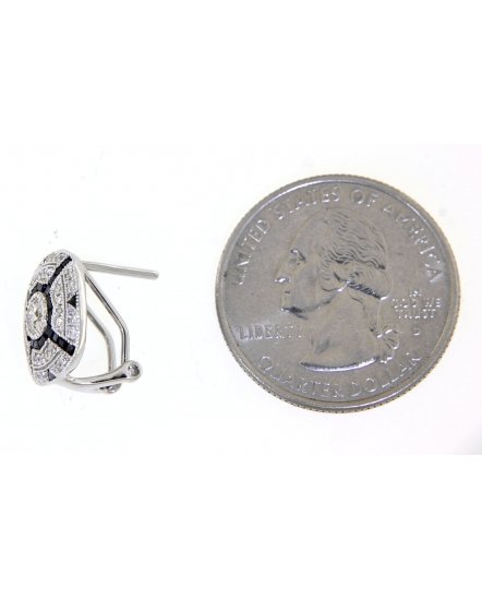 CUSHION STYLE SAPPHIRE DIAMOND OMEGA BACK (TE970)