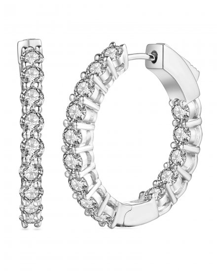 INSIDE OUTSIDE DIAMOND HOOPS (TE980)