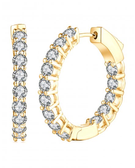 INSIDE OUTSIDE DIAMOND HOOPS (TE980)