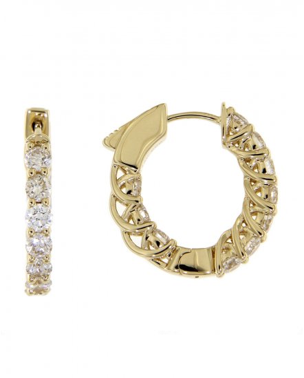  INSIDE OUTSIDE DIAMOND HOOPS (TE981)