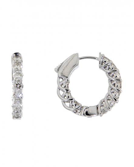  INSIDE OUTSIDE DIAMOND HOOPS (TE981)