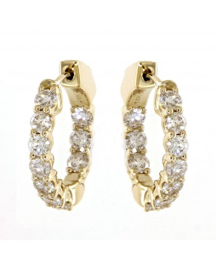  INSIDE OUTSIDE DIAMOND HOOPS (TE981)