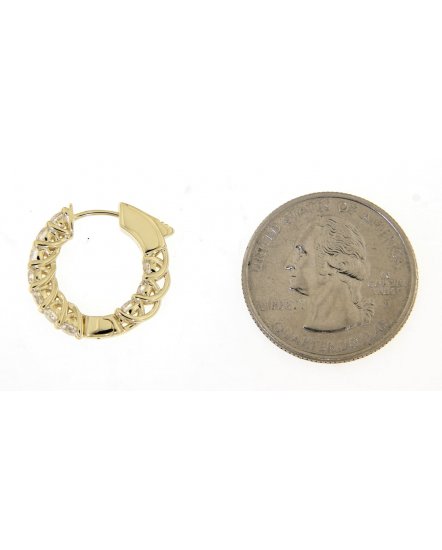  INSIDE OUTSIDE DIAMOND HOOPS (TE981)