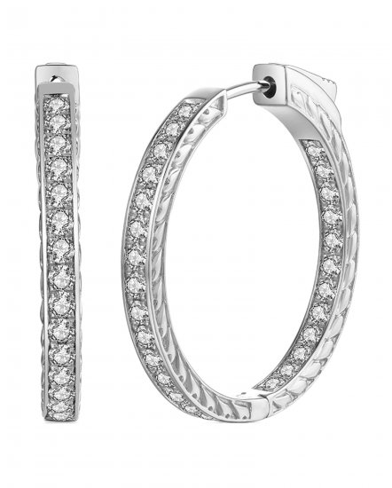 INSIDE OUTSIDE DIAMOND HOOPS (TE985)
